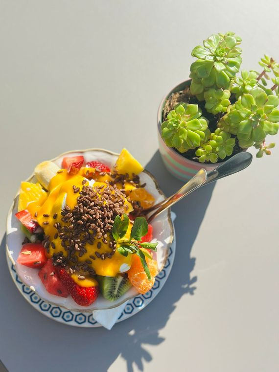 Frutas com Iogurte Grego